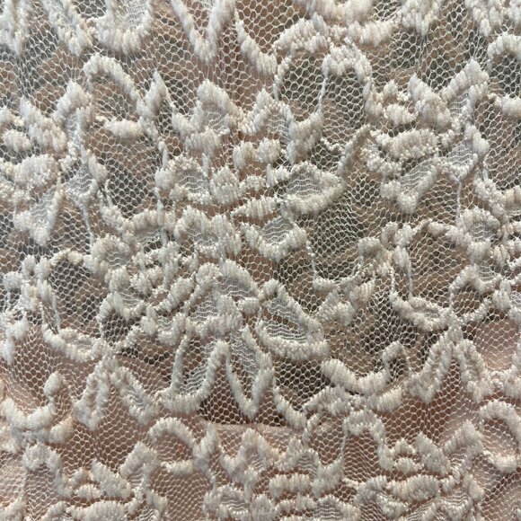 Pink‎ Sleeveless Lace Overlay Skater Dress Sheer Back Zipper sz L party dress - Picture 8 of 15